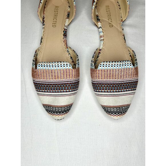 Restricted Shoes Womens Size 10 D'Orsay Flats Boho Slip On Aztec Southwest Print - Picture 5 of 13